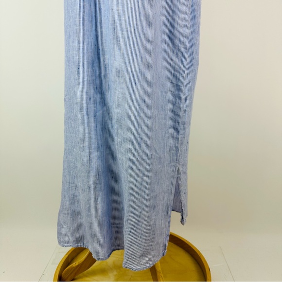 GRAYSON The Artist Blue White Linen Popover Dress Size Medium - Picture 8 of 12